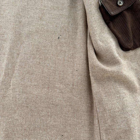 LORO PIANA Brown Fine Suede Leather 100% Cashmere Jacket Coat Intrecciato 48 38 - Picture 14 of 15